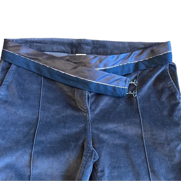 Heich Vintage Dark Brown Velour Straight Leg Asymmetric Waistband Pants Size 8 - Picture 2 of 12